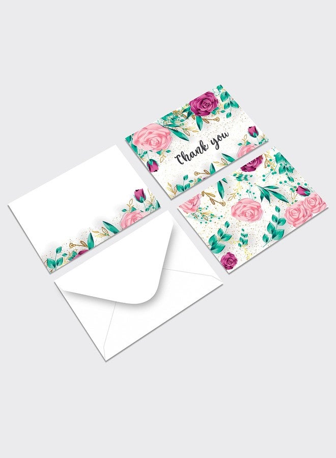 Rousrie ( Pack of 24 Blank Thank You Cards With Envelopes (Size - 6 Inches × 4 inches) For Return Gifts, Wedding, Colleagues, Notecards, Greeting Cards (Design 4) - Image 1